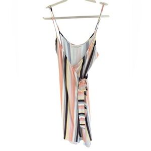 SALT WATER LUXE Billie Midi Wrap Striped Dress Size Small